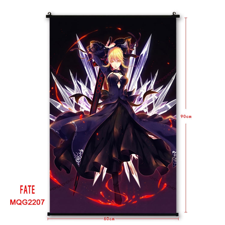 Fate stay night Anime plastic pole cloth painting Wall Scroll 60X90CM MQG2207