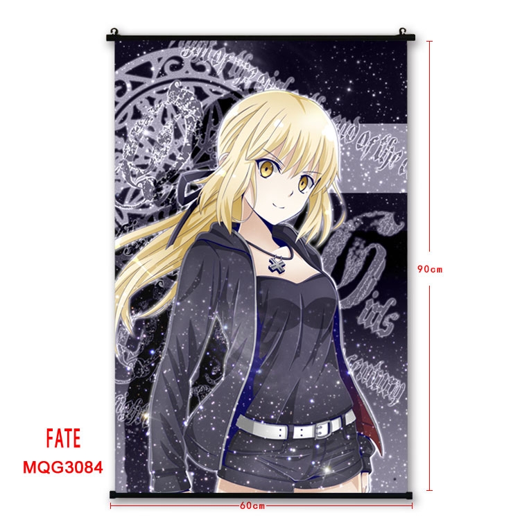 Fate stay night Anime plastic pole cloth painting Wall Scroll 60X90CM MQG3084