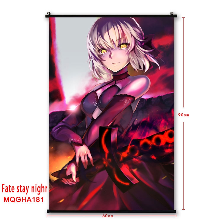 Fate stay night Anime plastic pole cloth painting Wall Scroll 60X90CM MQGHA181