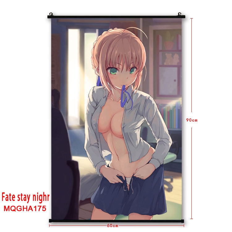 Fate stay night Anime plastic pole cloth painting Wall Scroll 60X90CM MQGHA175