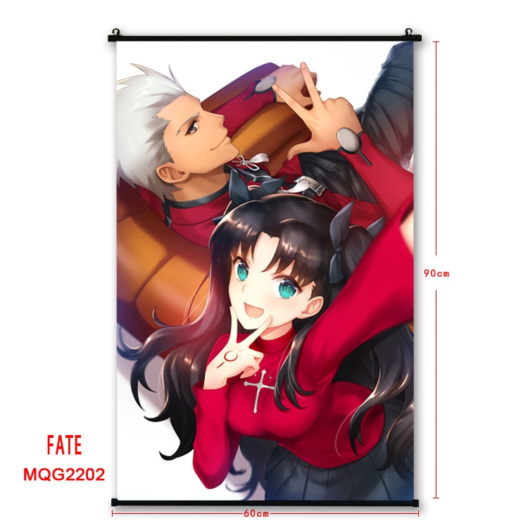 Fate stay night Anime plastic pole cloth painting Wall Scroll 60X90CM MQG2202