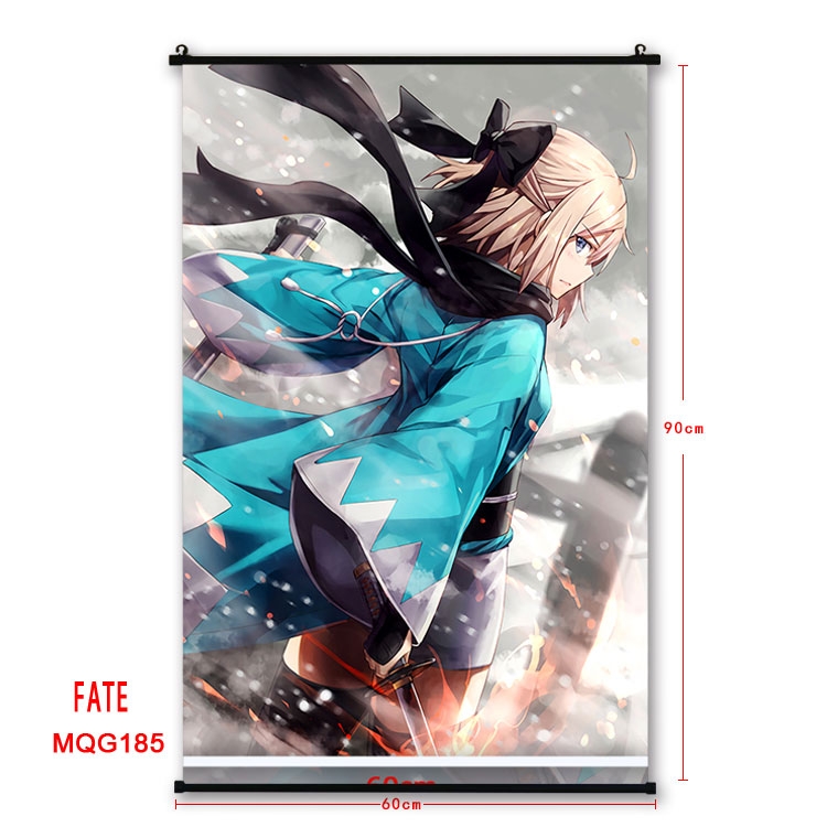 Fate stay night Anime plastic pole cloth painting Wall Scroll 60X90CM MQG185