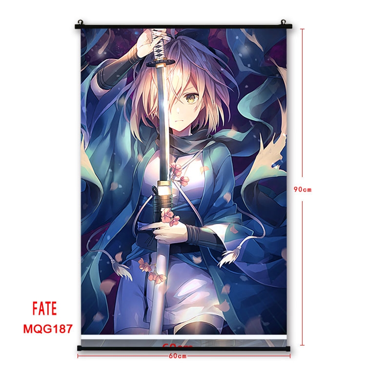 Fate stay night Anime plastic pole cloth painting Wall Scroll 60X90CM MQG187