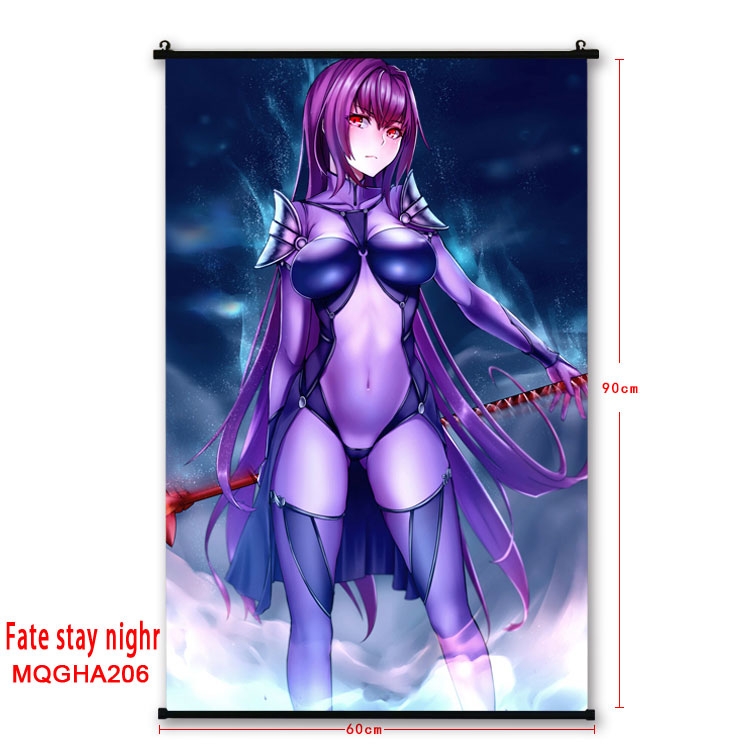 Fate stay night Anime plastic pole cloth painting Wall Scroll 60X90CM MQG3589