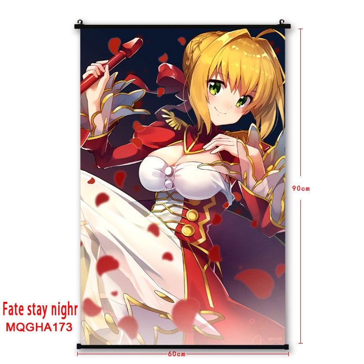 Fate stay night Anime plastic pole cloth painting Wall Scroll 60X90CM MQGHA173