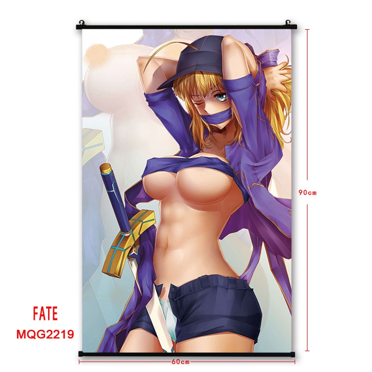 Fate stay night Anime plastic pole cloth painting Wall Scroll 60X90CM MQG2219