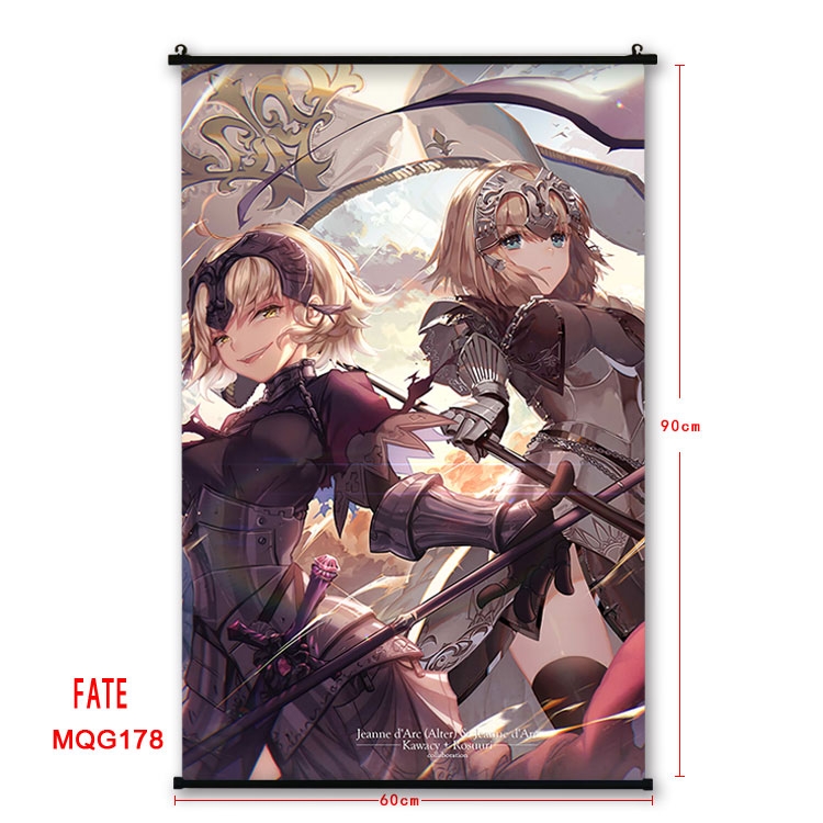 Fate stay night Anime plastic pole cloth painting Wall Scroll 60X90CM MQG178