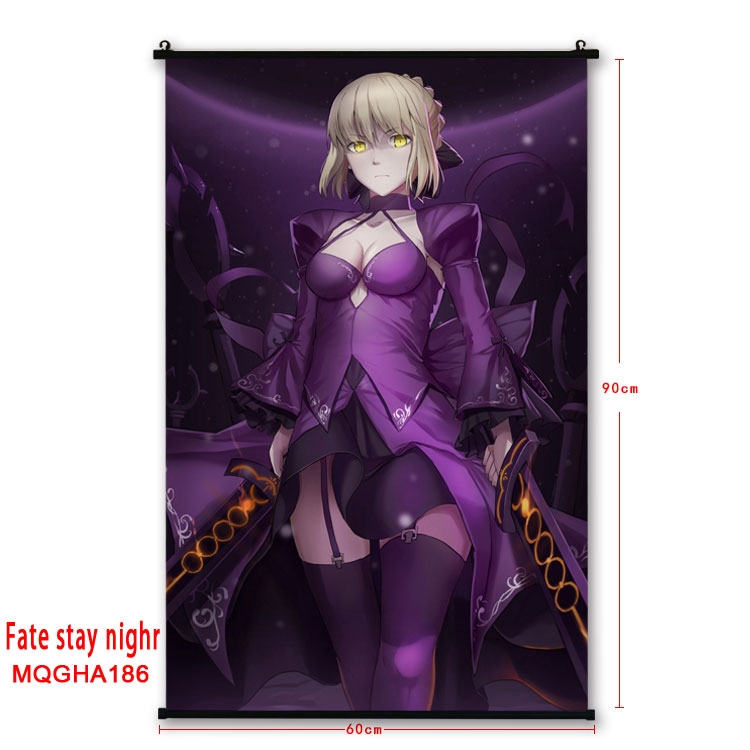 Fate stay night Anime plastic pole cloth painting Wall Scroll 60X90CM MQGHA186