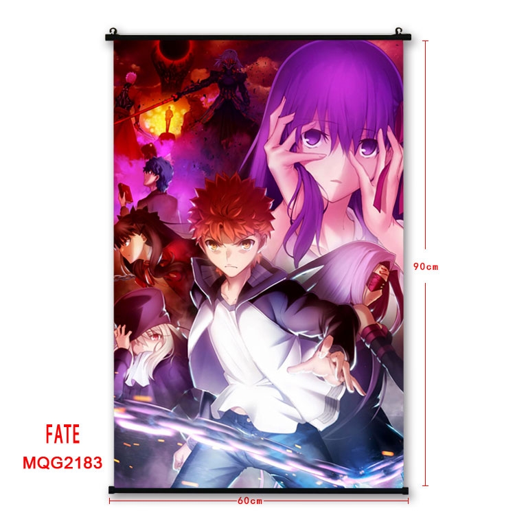 Fate stay night Anime plastic pole cloth painting Wall Scroll 60X90CM MQG2183