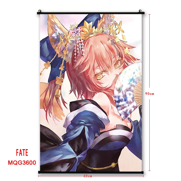 Fate stay night Anime plastic pole cloth painting Wall Scroll 60X90CM MQG3600