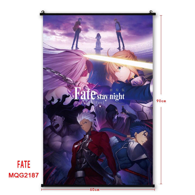 Fate stay night Anime plastic pole cloth painting Wall Scroll 60X90CM MQG2187