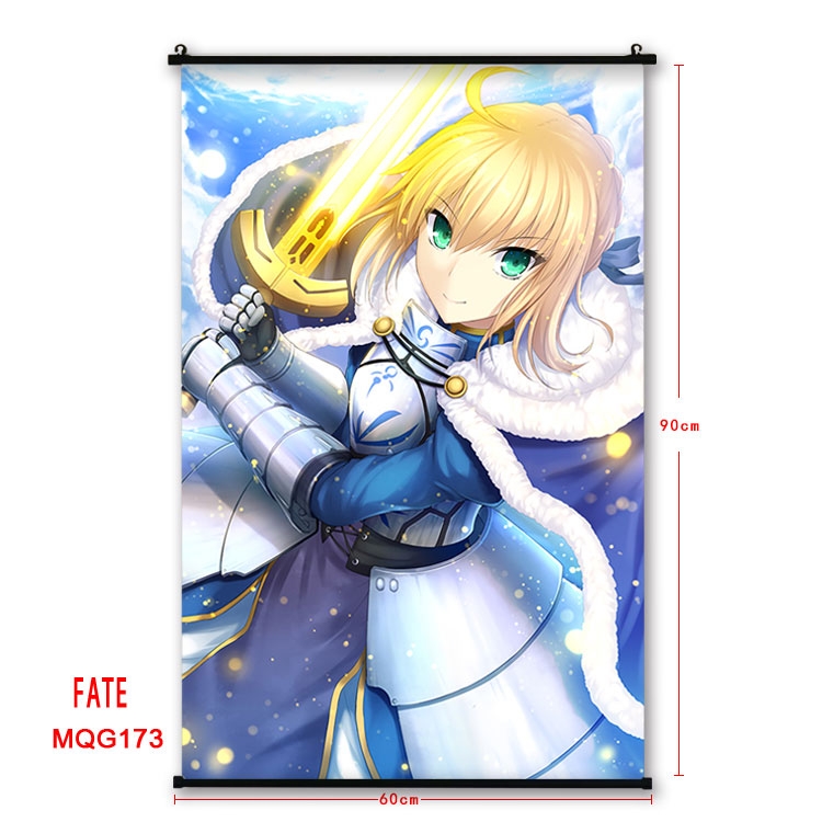 Fate stay night Anime plastic pole cloth painting Wall Scroll 60X90CM MQG173