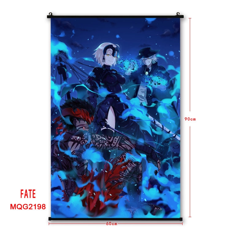 Fate stay night Anime plastic pole cloth painting Wall Scroll 60X90CM MQG2198