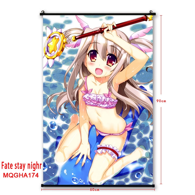 Fate stay night Anime plastic pole cloth painting Wall Scroll 60X90CM MQGHA174