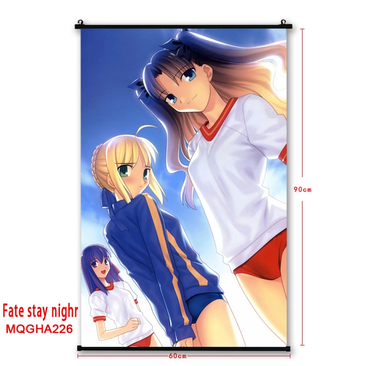 Fate stay night Anime plastic pole cloth painting Wall Scroll 60X90CM MQGHA226