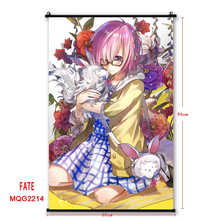 Fate stay night Anime plastic pole cloth painting Wall Scroll 60X90CM MQG2214