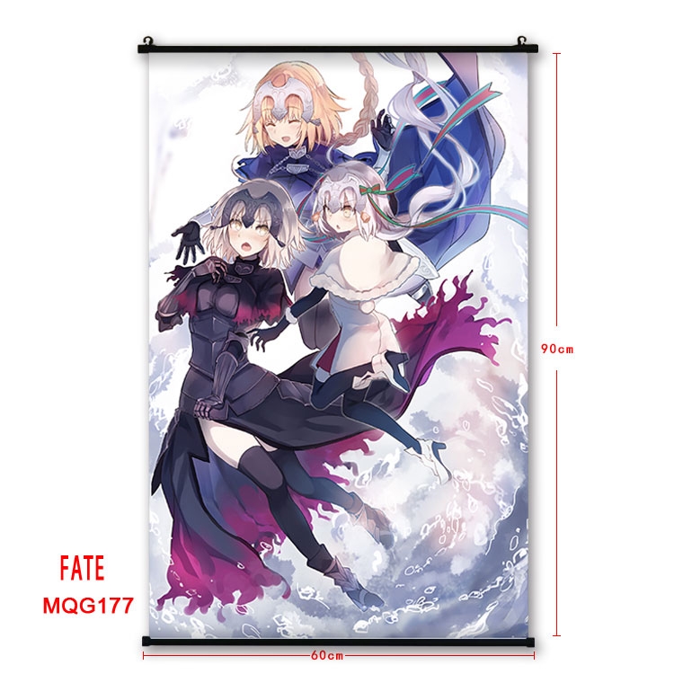 Fate stay night Anime plastic pole cloth painting Wall Scroll 60X90CM MQG177