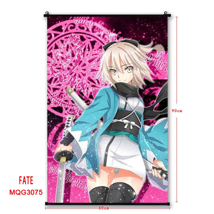 Fate stay night Anime plastic pole cloth painting Wall Scroll 60X90CM MQG3075