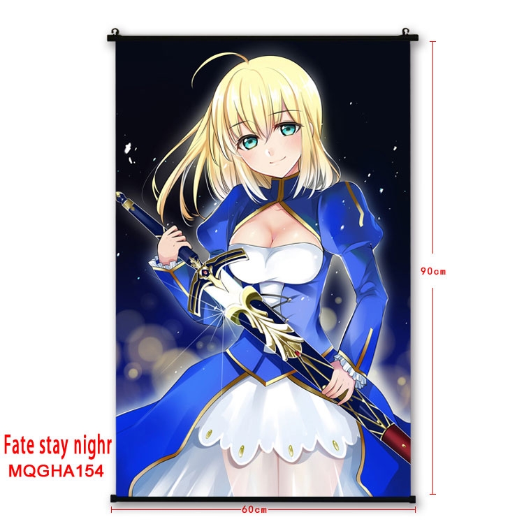 Fate stay night Anime plastic pole cloth painting Wall Scroll 60X90CM MQGHA154