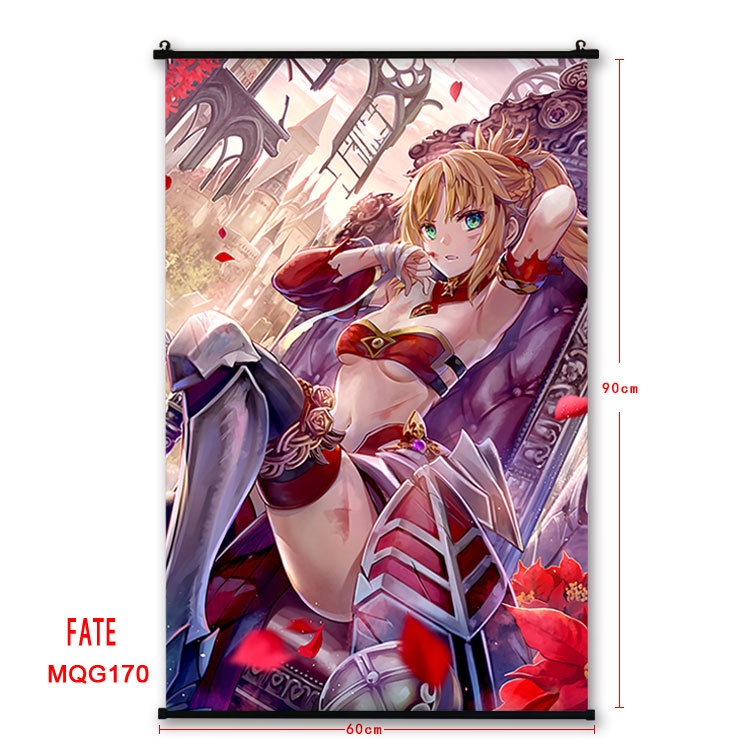 Fate stay night Anime plastic pole cloth painting Wall Scroll 60X90CM MQG170