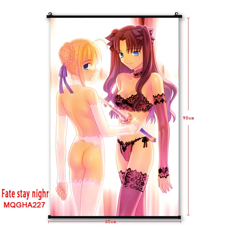 Fate stay night Anime plastic pole cloth painting Wall Scroll 60X90CM MQGHA227