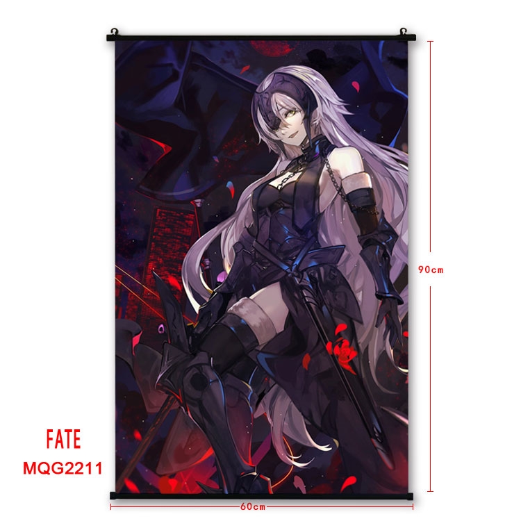 Fate stay night Anime plastic pole cloth painting Wall Scroll 60X90CM MQG2211