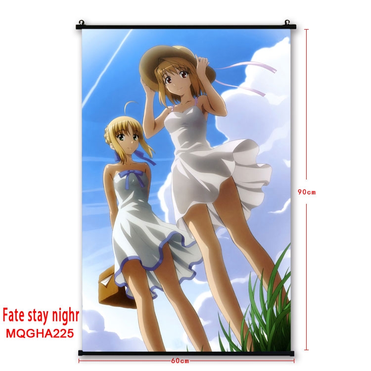 Fate stay night Anime plastic pole cloth painting Wall Scroll 60X90CM MQGHA225
