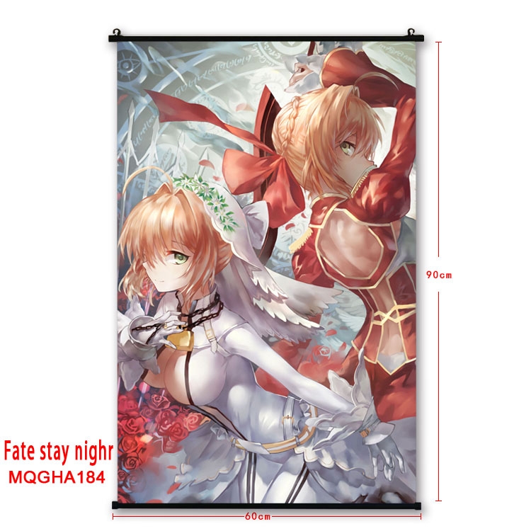 Fate stay night Anime plastic pole cloth painting Wall Scroll 60X90CM MQGHA184