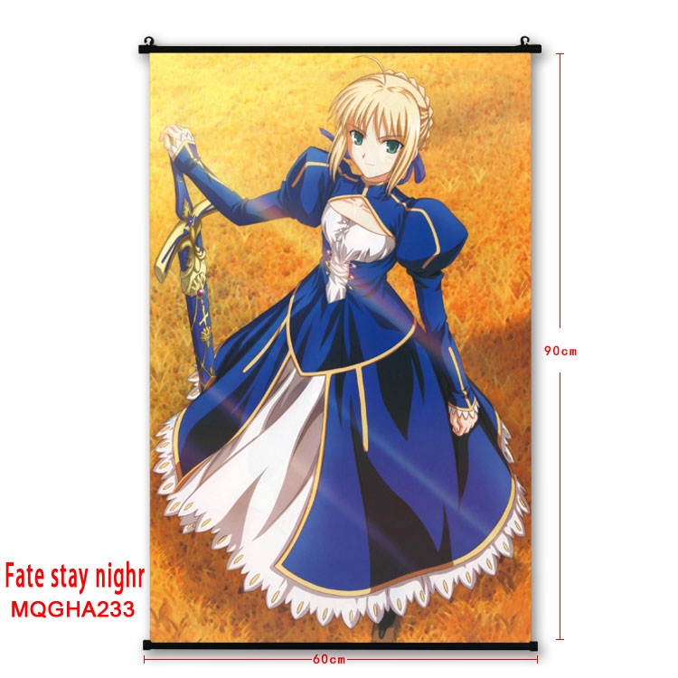 Fate stay night Anime plastic pole cloth painting Wall Scroll 60X90CM MQGHA233
