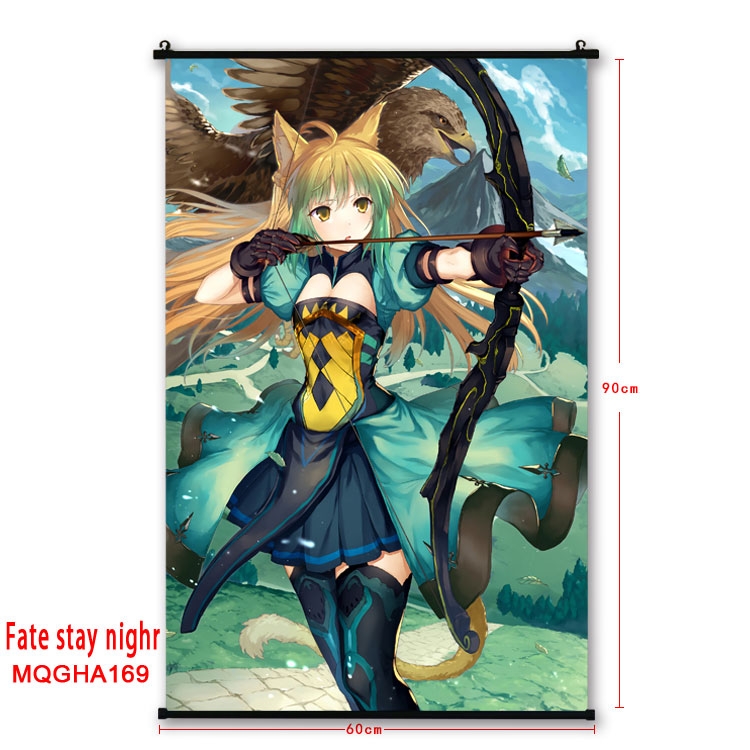 Fate stay night Anime plastic pole cloth painting Wall Scroll 60X90CM MQGHA169