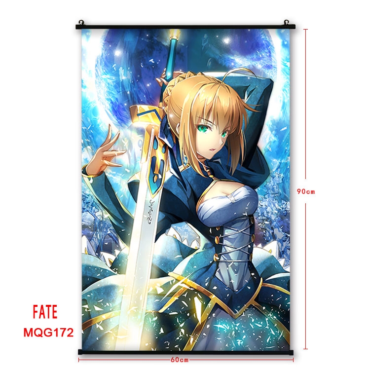 Fate stay night Anime plastic pole cloth painting Wall Scroll 60X90CM MQG172