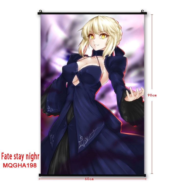 Fate stay night Anime plastic pole cloth painting Wall Scroll 60X90CM MQGHA198