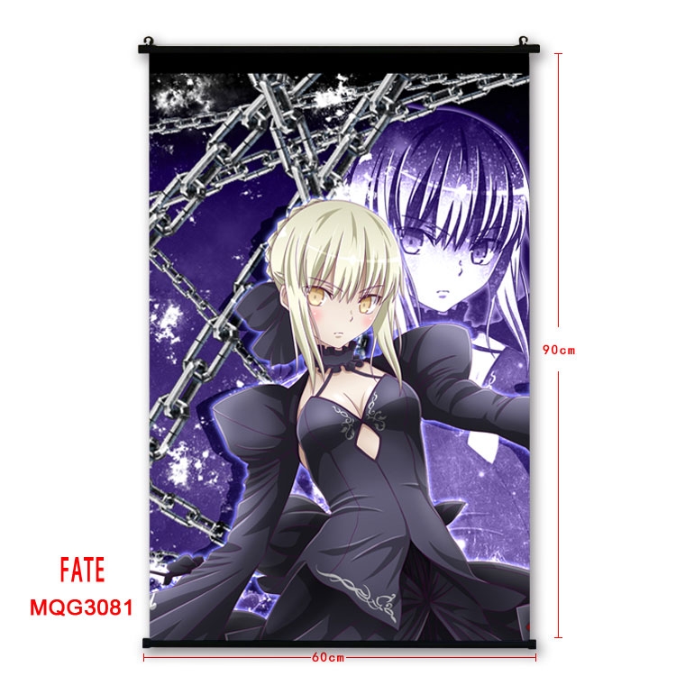 Fate stay night Anime plastic pole cloth painting Wall Scroll 60X90CM MQG3081