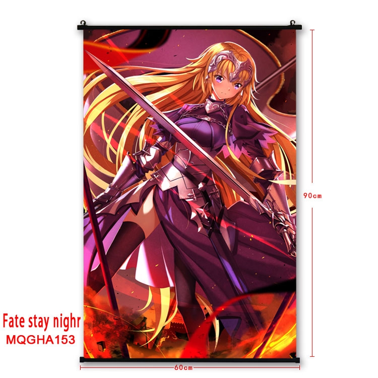 Fate stay night Anime plastic pole cloth painting Wall Scroll 60X90CM MQGHA153