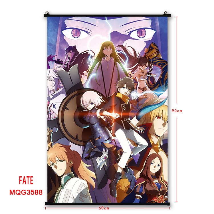 Fate stay night Anime plastic pole cloth painting Wall Scroll 60X90CM MQG3588