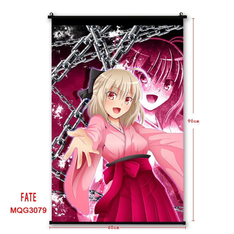 Fate stay night Anime plastic pole cloth painting Wall Scroll 60X90CM MQG3079