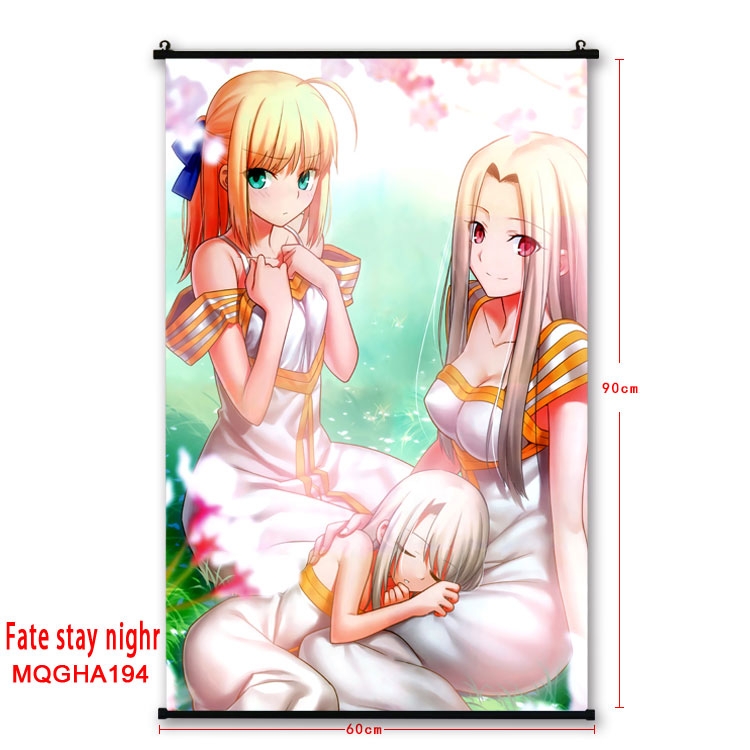 Fate stay night Anime plastic pole cloth painting Wall Scroll 60X90CM MQGHA194