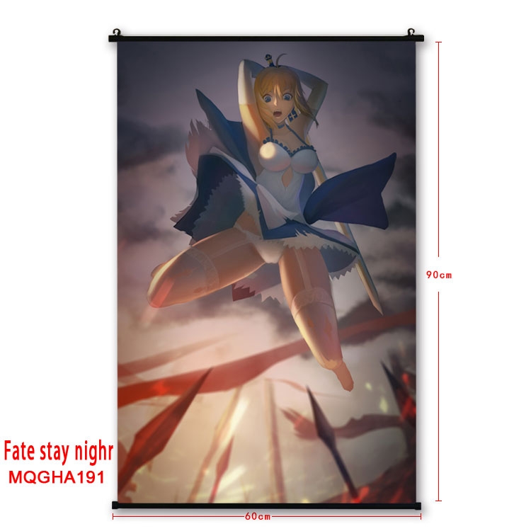 Fate stay night Anime plastic pole cloth painting Wall Scroll 60X90CM MQGHA215