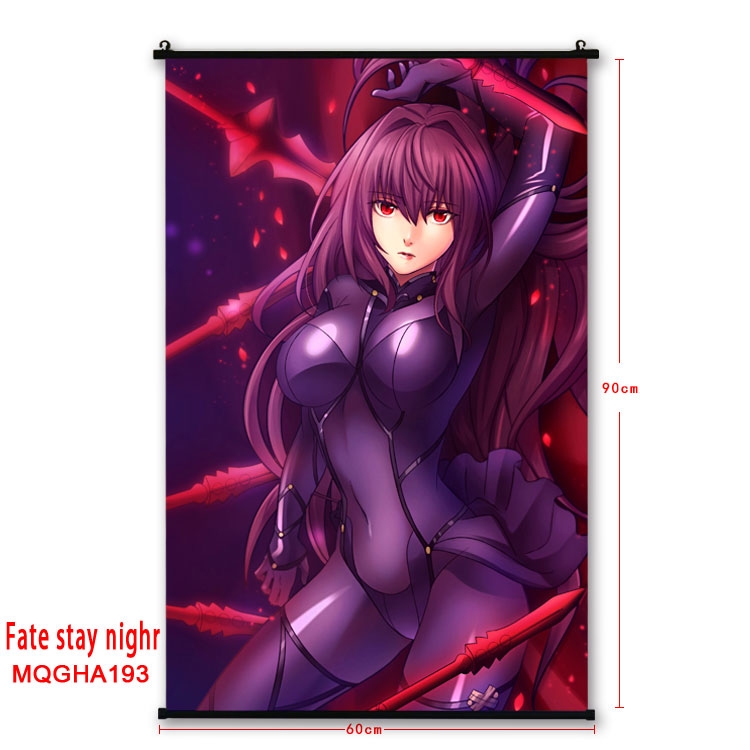 Fate stay night Anime plastic pole cloth painting Wall Scroll 60X90CM MQGHA193