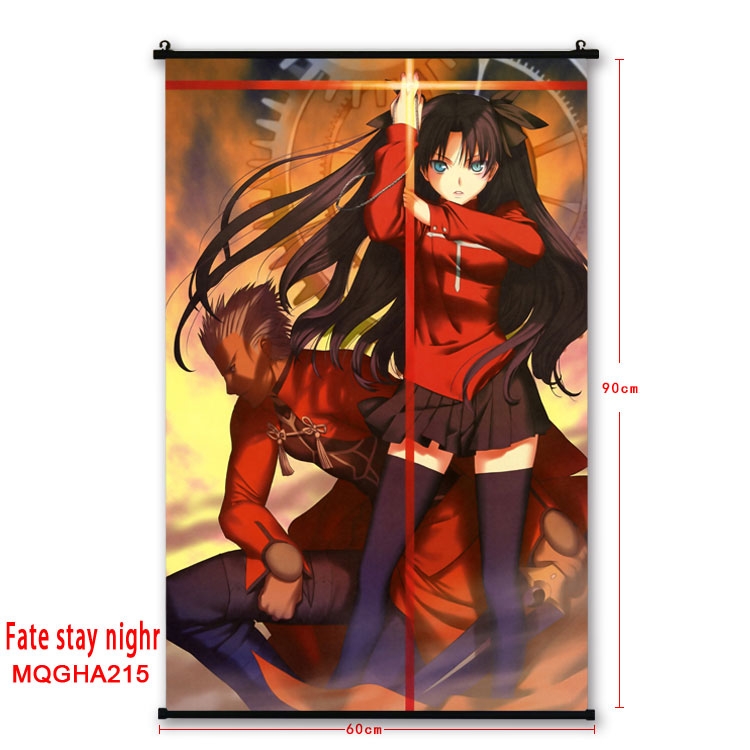 Fate stay night Anime plastic pole cloth painting Wall Scroll 60X90CM MQGHA215