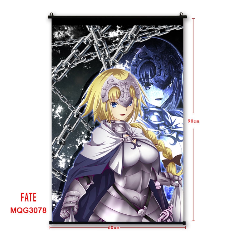 Fate stay night Anime plastic pole cloth painting Wall Scroll 60X90CM MQG3078