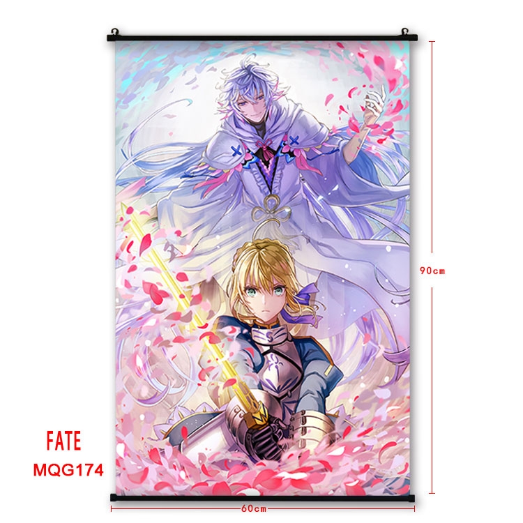Fate stay night Anime plastic pole cloth painting Wall Scroll 60X90CM MQG3078