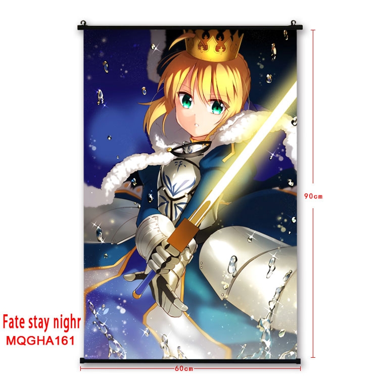 Fate stay night Anime plastic pole cloth painting Wall Scroll 60X90CM MQGHA161