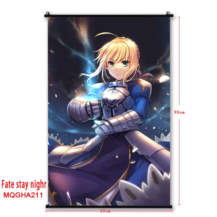 Fate stay night Anime plastic pole cloth painting Wall Scroll 60X90CM MQGHA211