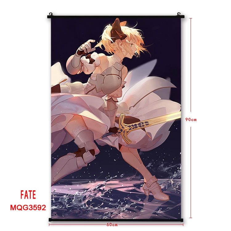 Fate stay night Anime plastic pole cloth painting Wall Scroll 60X90CM MQG3592