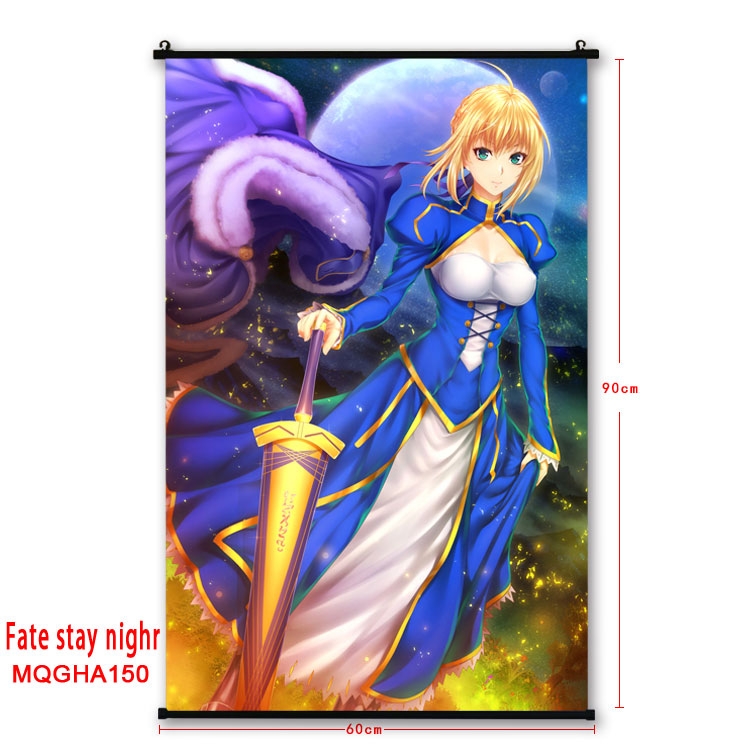 Fate stay night Anime plastic pole cloth painting Wall Scroll 60X90CM MQGHA150