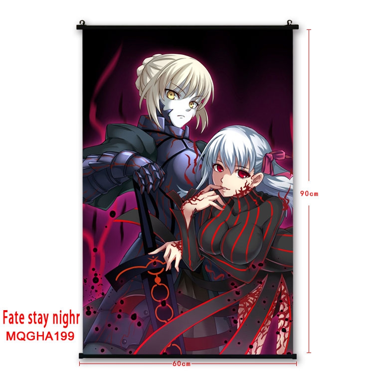 Fate stay night Anime plastic pole cloth painting Wall Scroll 60X90CM MQGHA199