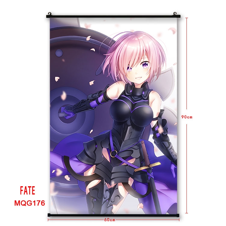 Fate stay night Anime plastic pole cloth painting Wall Scroll 60X90CM MQG176