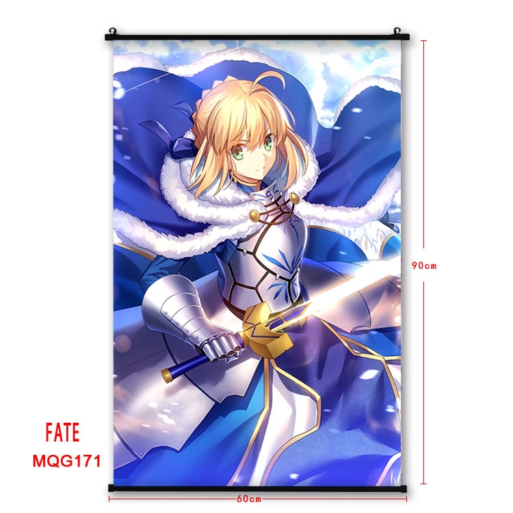 Fate stay night Anime plastic pole cloth painting Wall Scroll 60X90CM MQG171