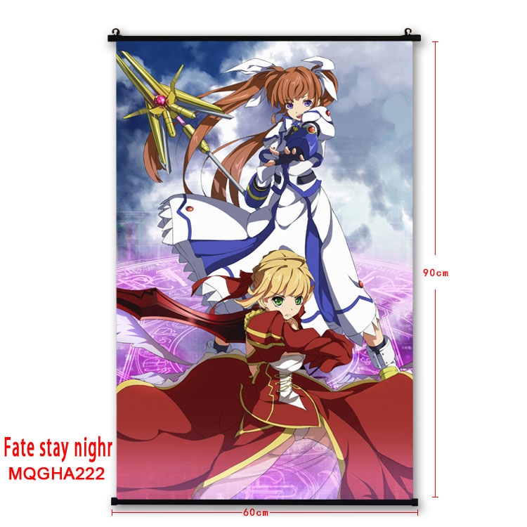 Fate stay night Anime plastic pole cloth painting Wall Scroll 60X90CM MQGHA222